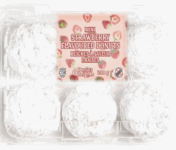CT Bakery Mini Strawberry Powdered Donuts 6-Pack 288g