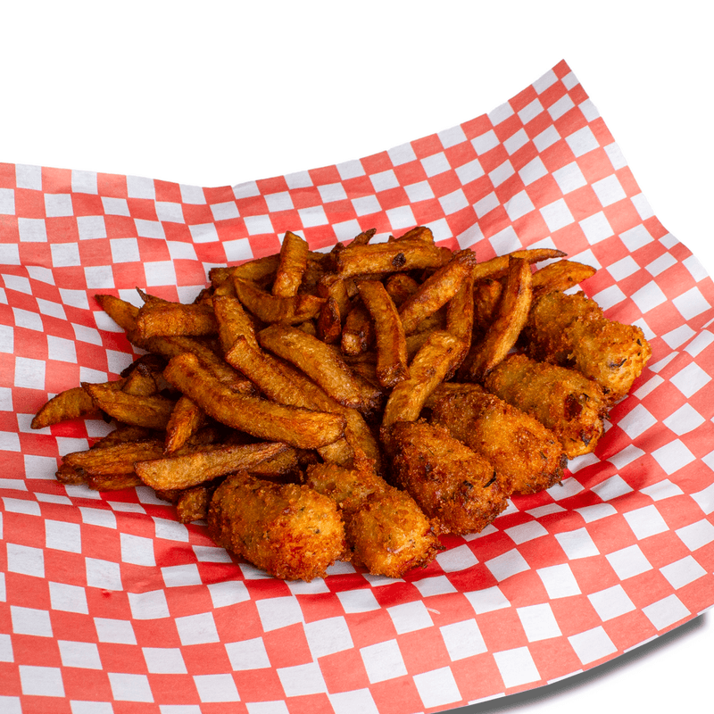 6pc Fishcake Fritters & Chips