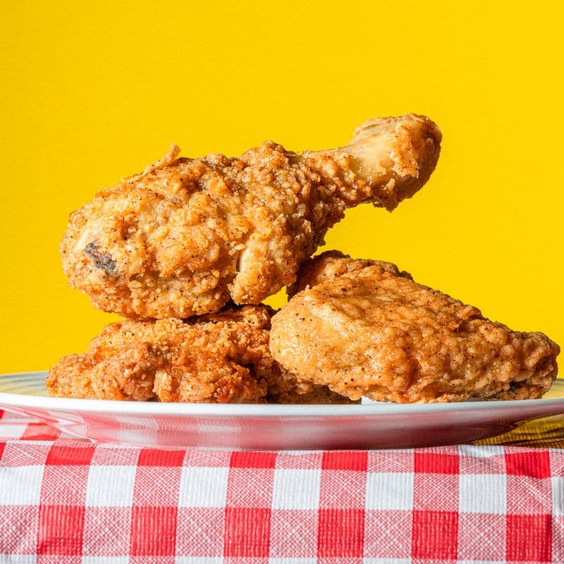 3 pieces of fried chicken