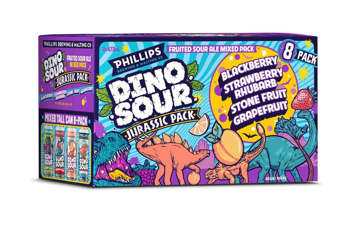 Phillips Brewing Dino Sour Mix Pack (8 Cans) (1 x 8x473ml)