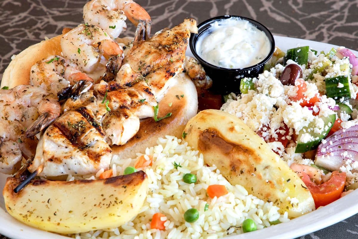 Prawn & Chicken Souvlaki
