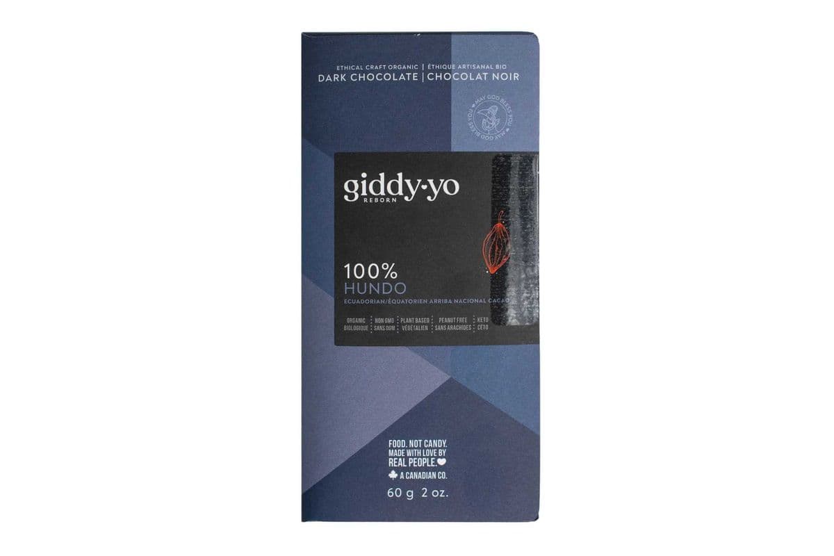 HUNDO 100% SUGAR FREE BAR DARK CHOCOLATE, 60 G BAR, ORGANIC, VEGAN, FREE OF PEANUTS, DAIRY, GLUTEN, SOY, LAB TESTED, CEREMONIAL GRADE (60 g)