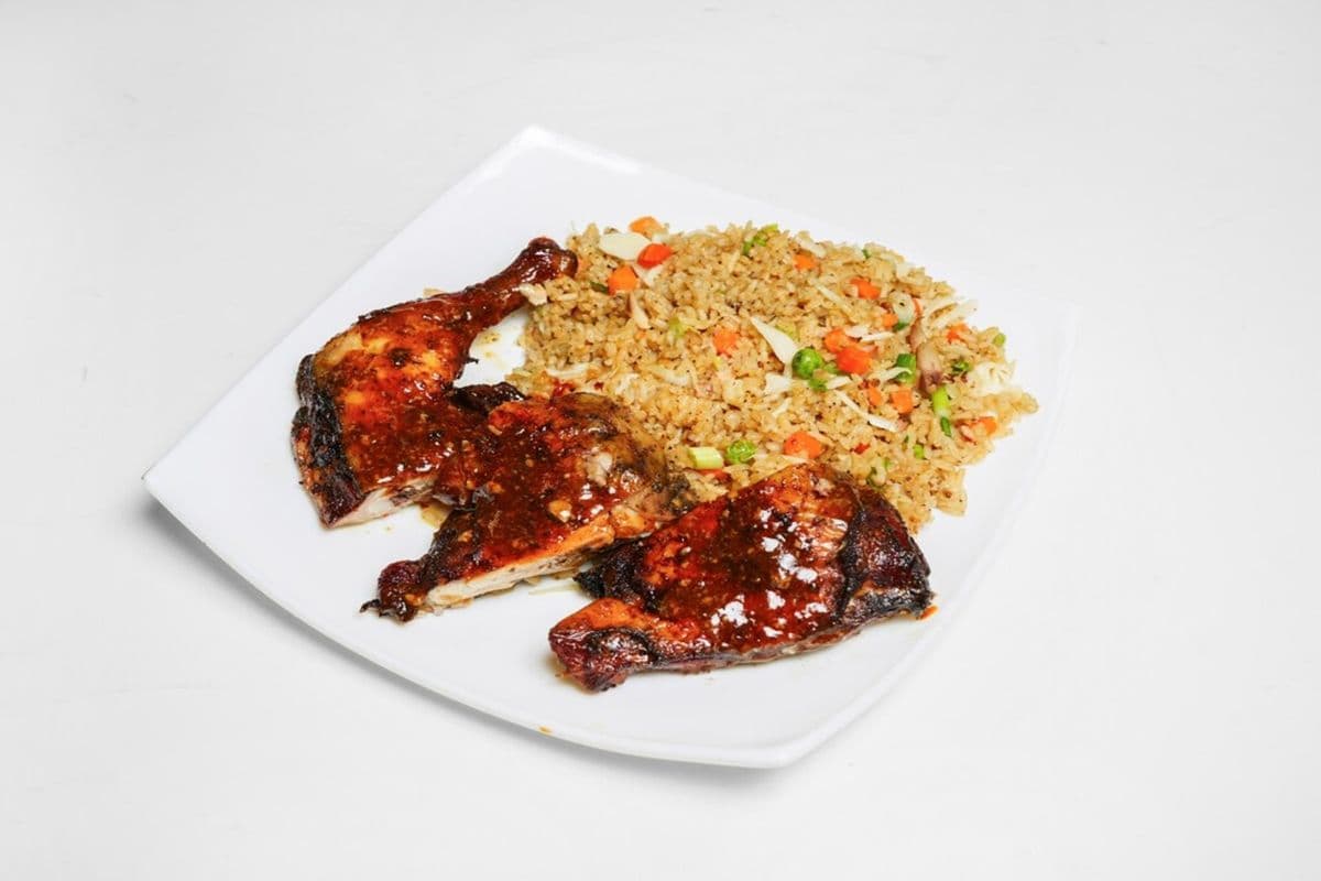 Jerk and BBQ Chicken Fried Rice