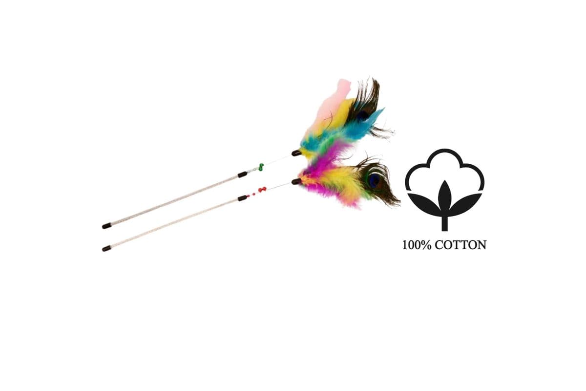 BuD'z - Feather Duster Toy For Cats - Multicoloured Multi Balls Cat Toy