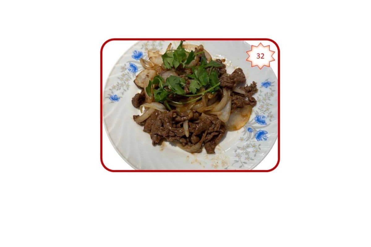 32. Stir Fried Beef or Chicken and Vegetables on Rice