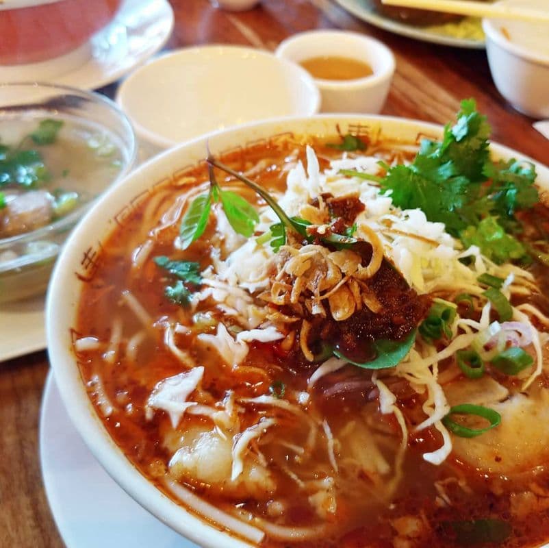 Spicy Beef and Ham Noodle Soup
