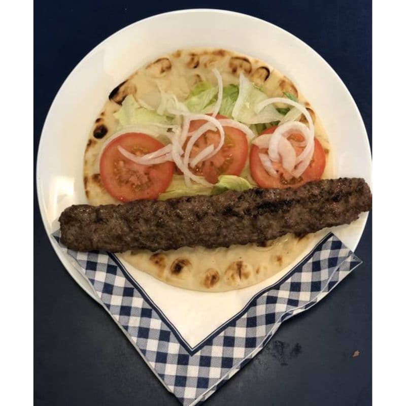Beef Kebob on a Pita Sandwich