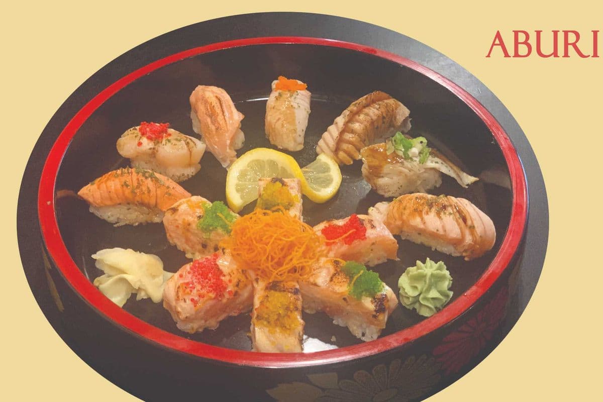 Aburi and Oshi Sushi Set