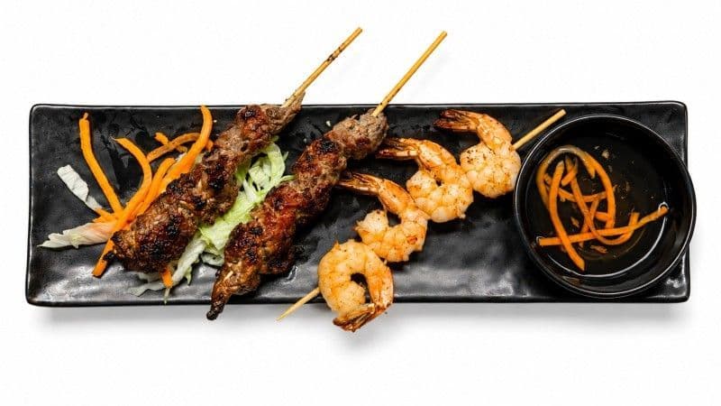 A4 - BEEF & SHRIMP SKEWERS
