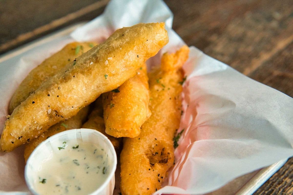 Kaylin and Hobbs Deep-Fried Beer-Battered Pickles
