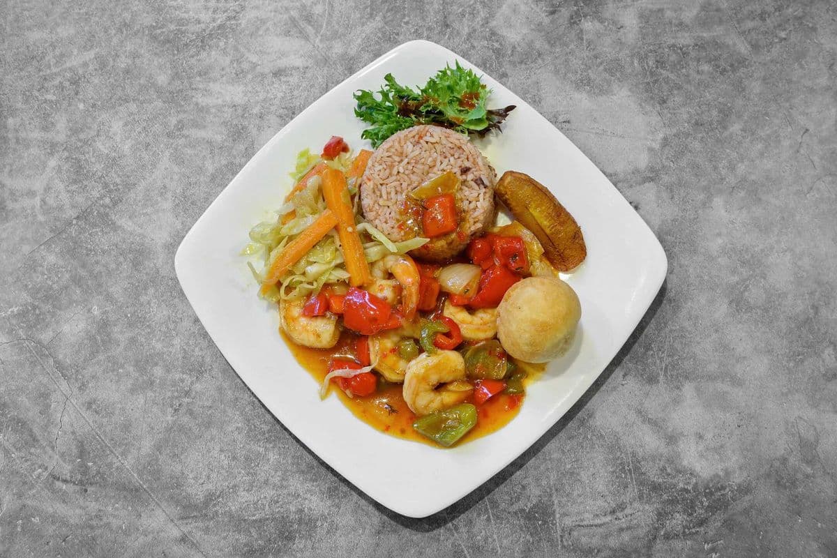 Repas de crevettes aigre-doux / Sweet & Sour Shrimp Meal