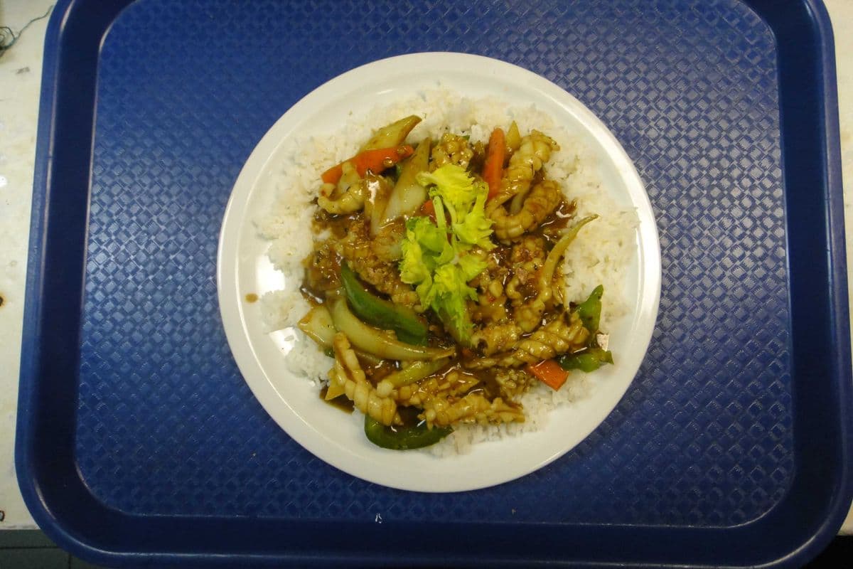 31A. Lemongrass Curry Squid on Steamed Rice