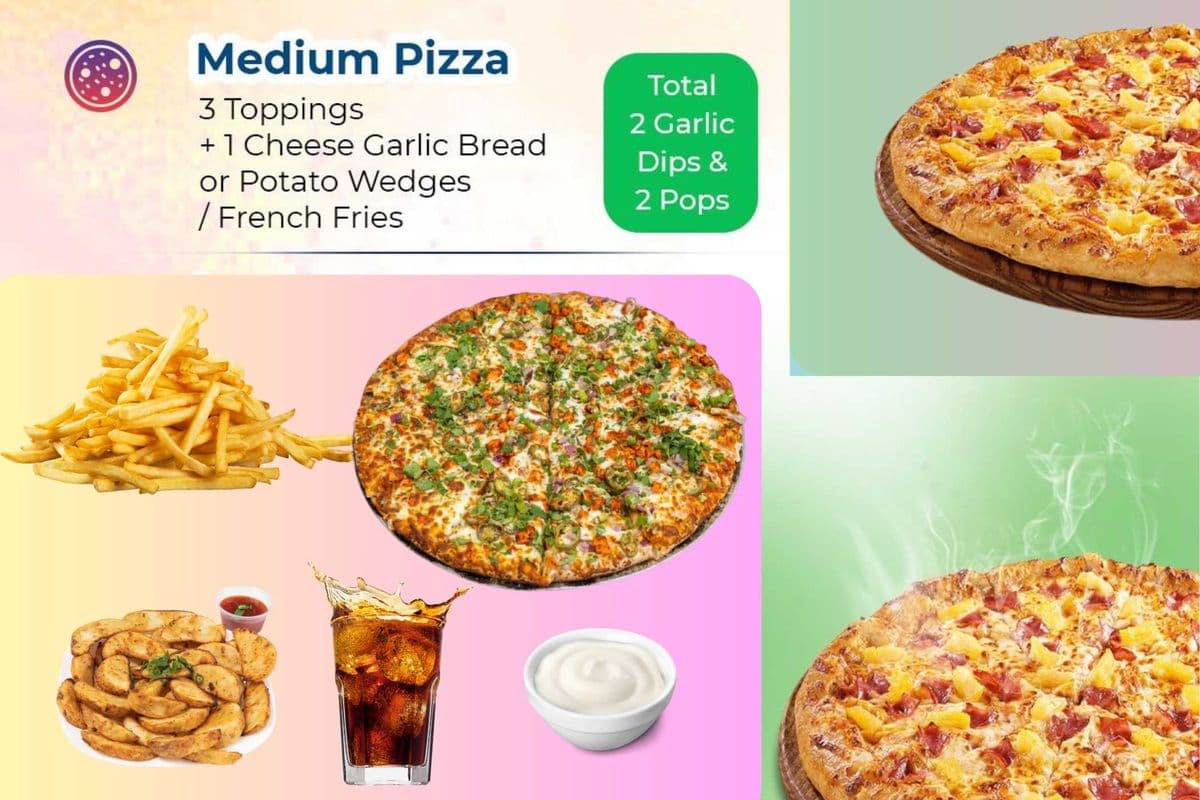 Medium Size Pizza Combo (Veggie side order)