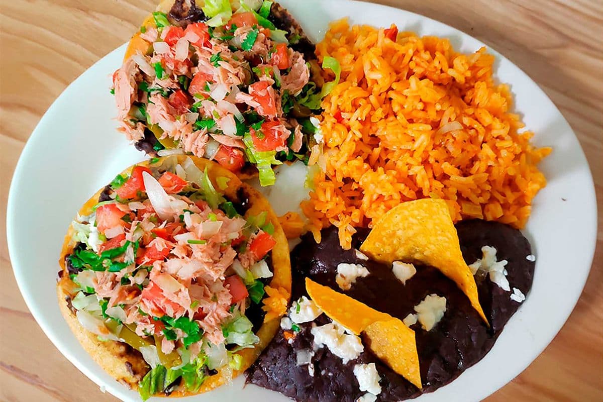 * Veggie Tostadas Plate