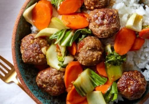 Day & Night Meatball Explosion Rice Bowl