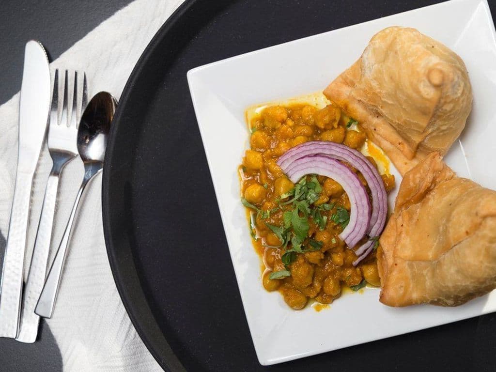 Vegetable Samosa with Chick Peas