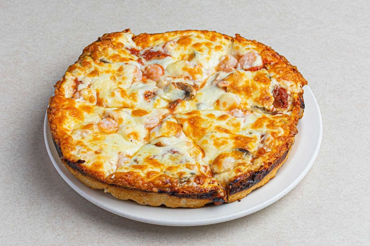 #5 8" Small Shrimp and Mushroom Classic Pizza