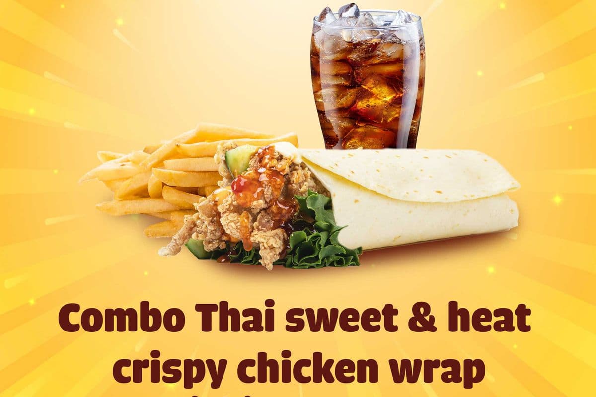 A10. Thai Sweet and Heat Crispy Chicken Wrap Meal