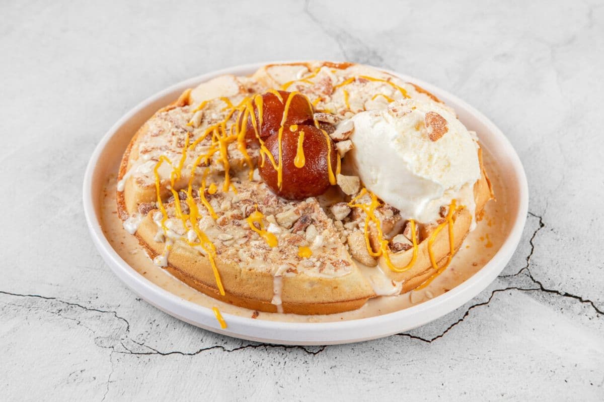Gulab Jamun Rabdi Waffle