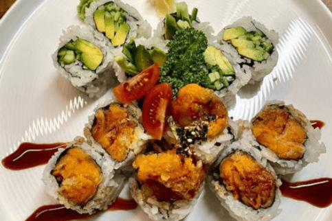 Yam Roll and Avocado Cucumber Roll