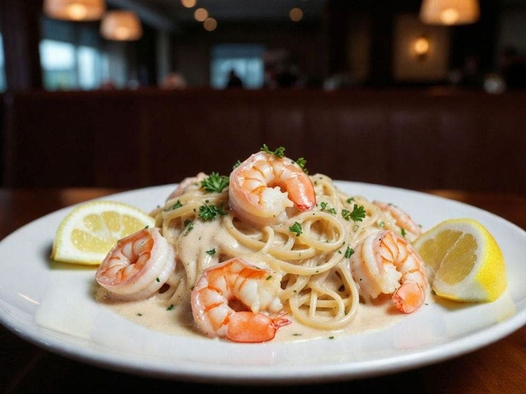 Pâtes avec Crevettes a l'ail et Citron / Garlic- lemon Shrimp pasta