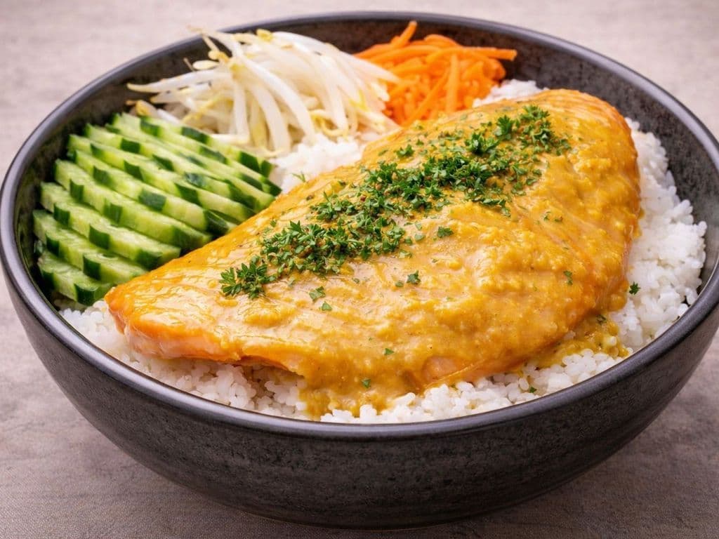 Curry Salmon Rice Bowl