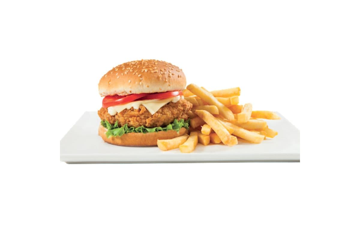 Repas burger fusée au poulet croustillant / Rocket Burger With Crispy Chicken Meal