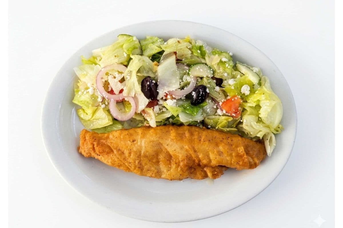 1 PC Haddock (Gluten Free) (Deep Fried) with Salad