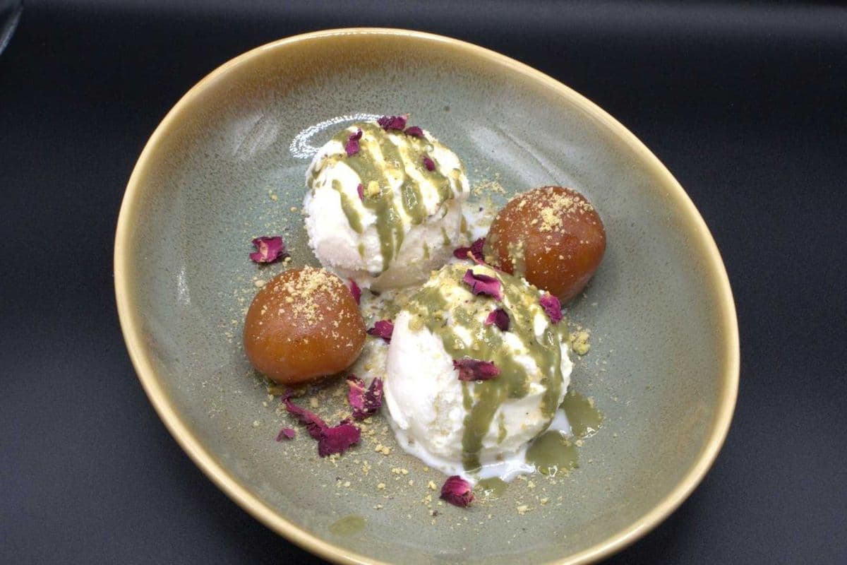 Gulab Jamun with Ice Cream