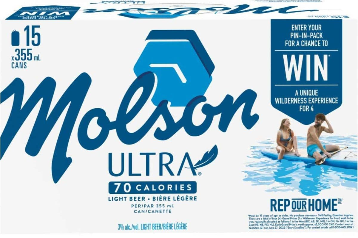 Molson Ultra (15 x 355 ml Cans)