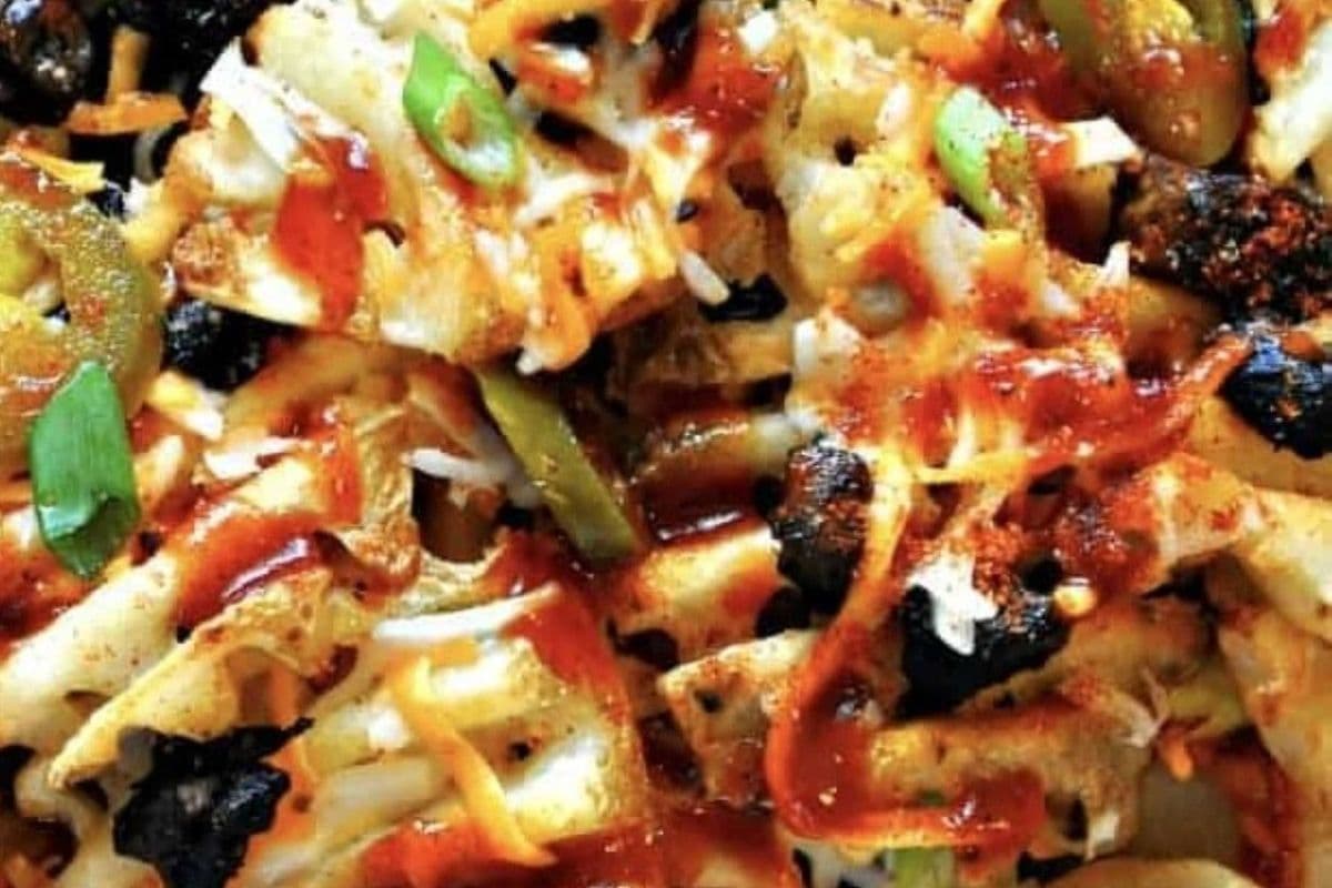 LOADED FRIES with cheese and Vegetables