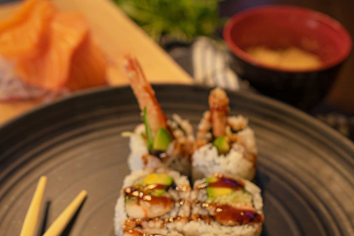 Salmon Sashimi and Dynamite Roll