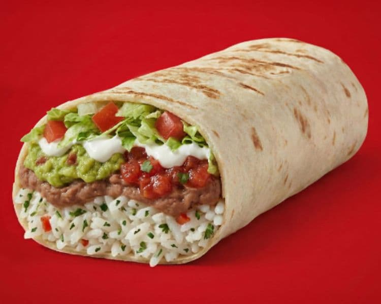 7 layer value Burrito 8"