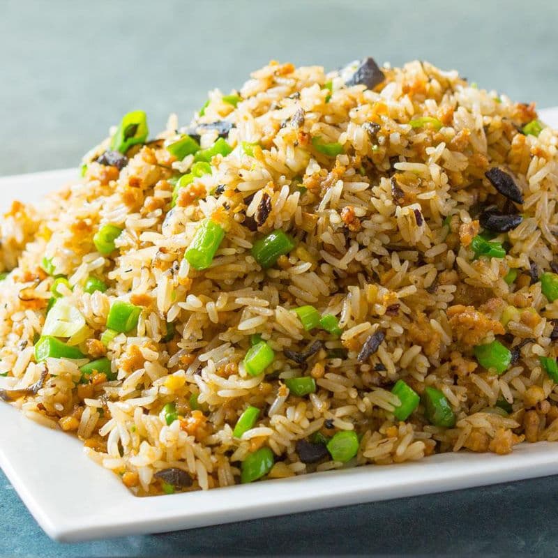 Fried Rice with Minced Pork and Dried Olive Vegetable 欖菜肉鬆炒飯