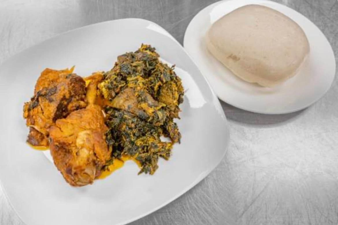 Poundo with Efo Riro with Two Proteins