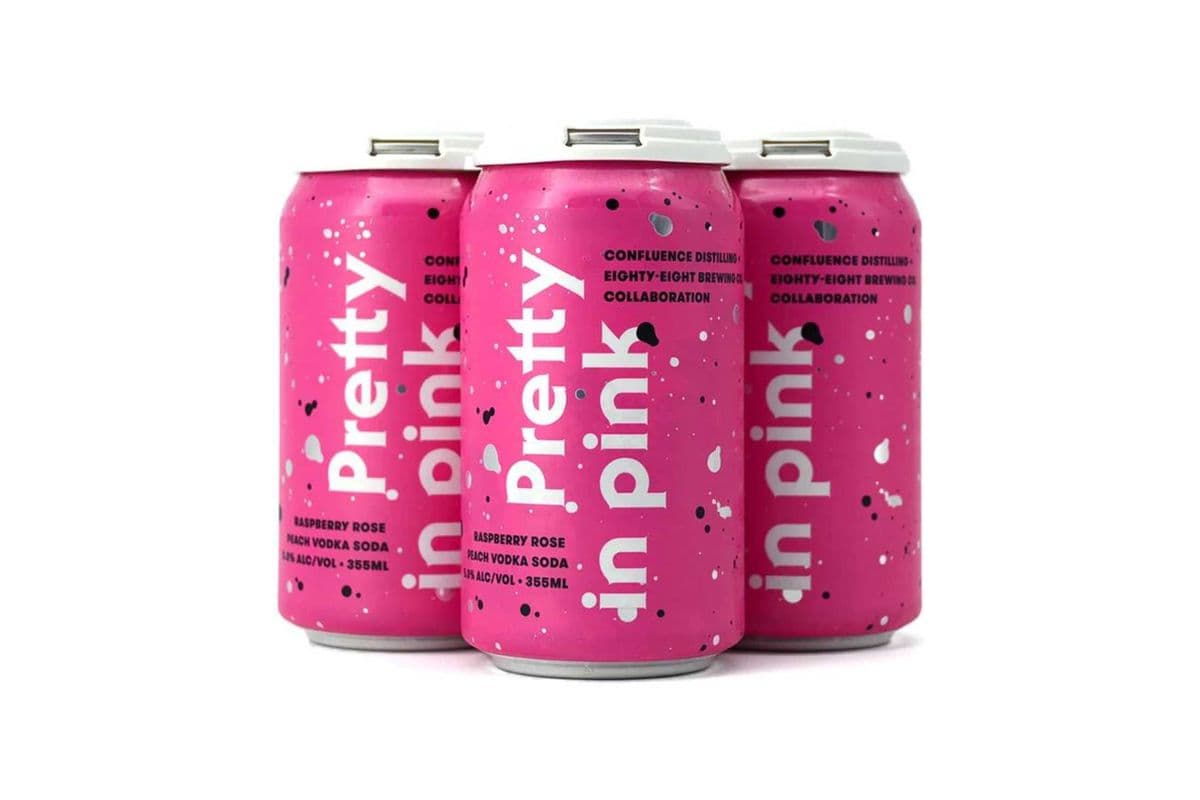 Eighty eight brewing pretty in pink vodka soda (4 x 355ml)