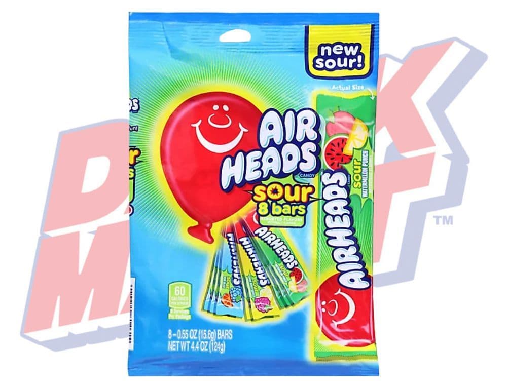Airheads Sour 8 Bars Assorted Flavours - 4.4oz