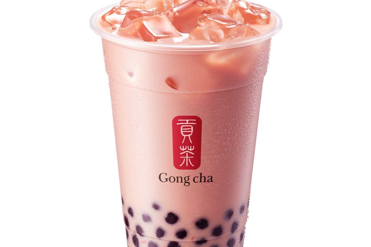 Strawberry Milk Tea w Pearls