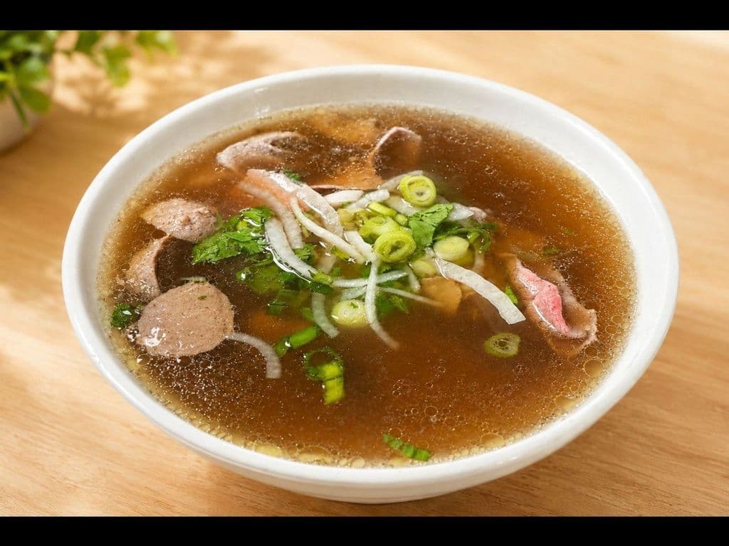 209. Medium Rare Beef, Brisket, and Beef Ball Rice Noodle Soup
