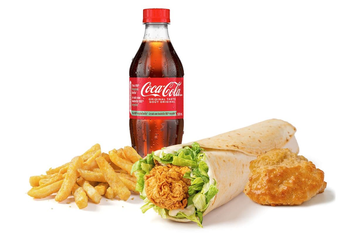 1-Piece Tender Wrap, 1 Regular Side, 1 Regular Drink & Biscuit