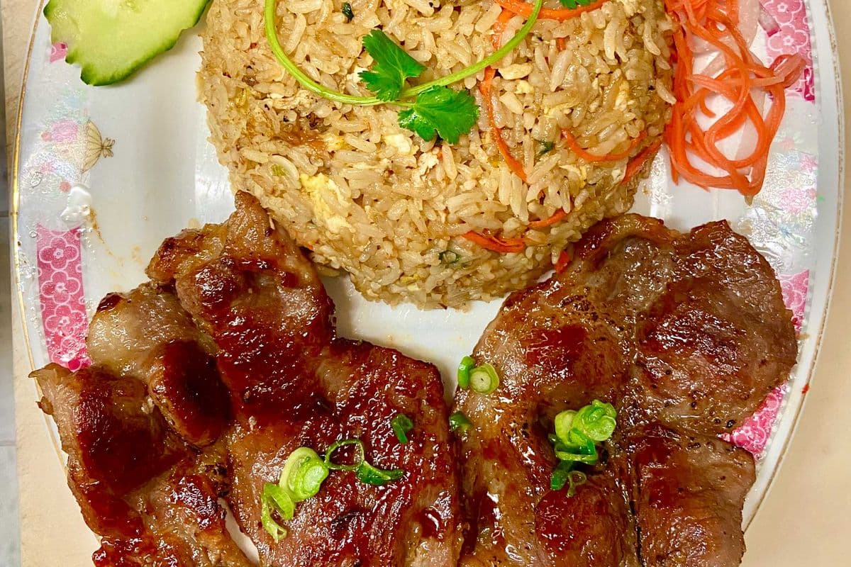 Grilled Pork on Thai Fried Rice