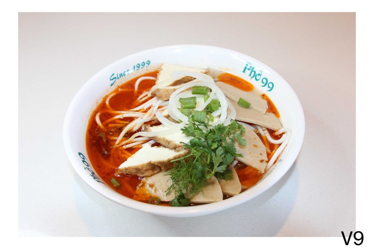 V9. Vegetarian Spicy Soup with THICK NOODLE