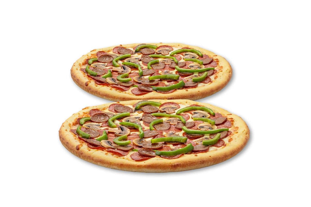 Deux Pizzas Extra-Larges Spéciales Double Pizza / Two Extra-Large Double Pizza Special Pizzas
