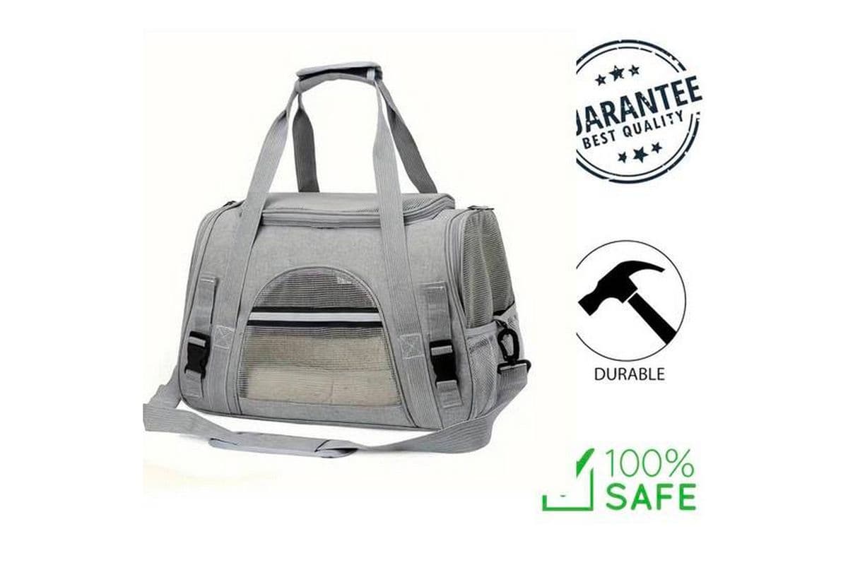 Ashario Pets - Ultra Comfort Portable Travel Carrier Bag - Grey