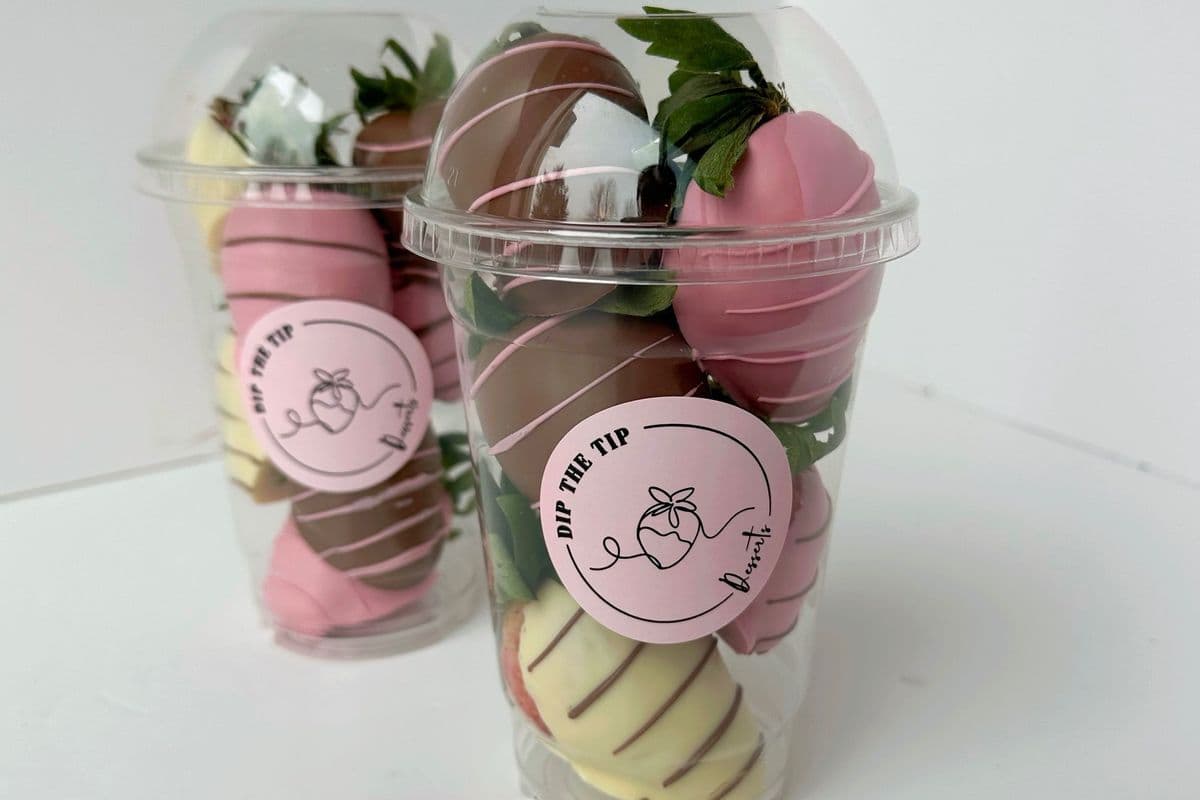 Chocolate Dipped Berries in a Cup