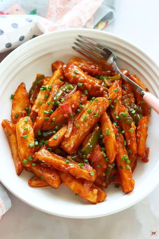 Honey chilli potato