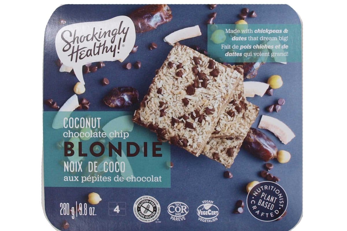 Shockingly Healthy! Gluten Free Coconut Chocolate Chip Blondie 4pack (280g)