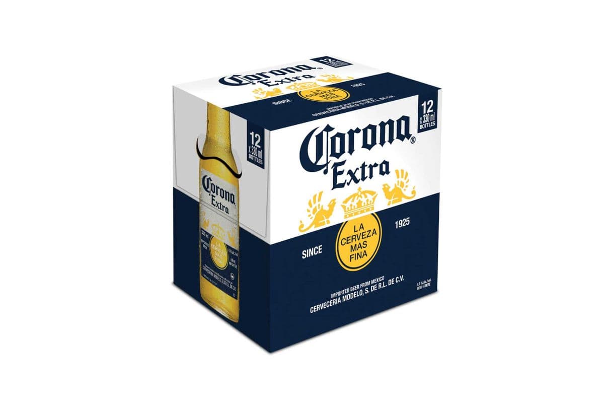Corona Extra 12 Pack Bottles (12 x 330 ml Bottles)