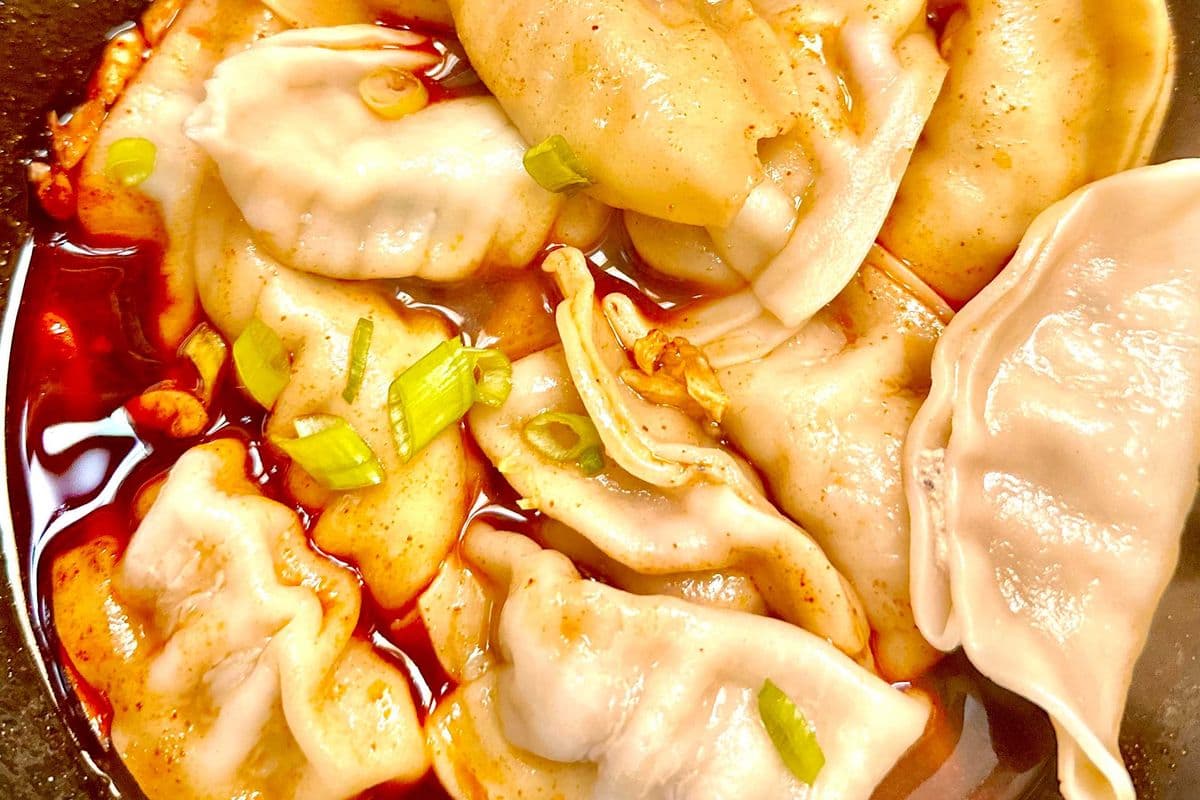 Hot and Spicy Dumpling (Pork and Cabbage)麻辣拌水饺(猪肉白菜)