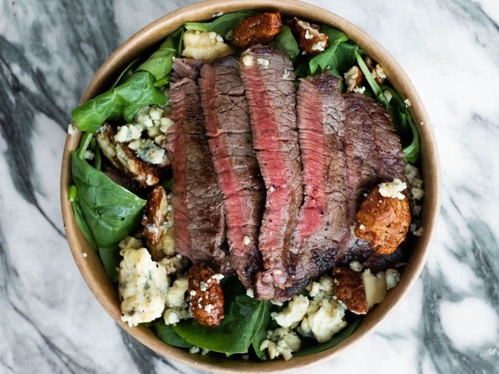 Dry Aged Sirloin Steak and Spinach